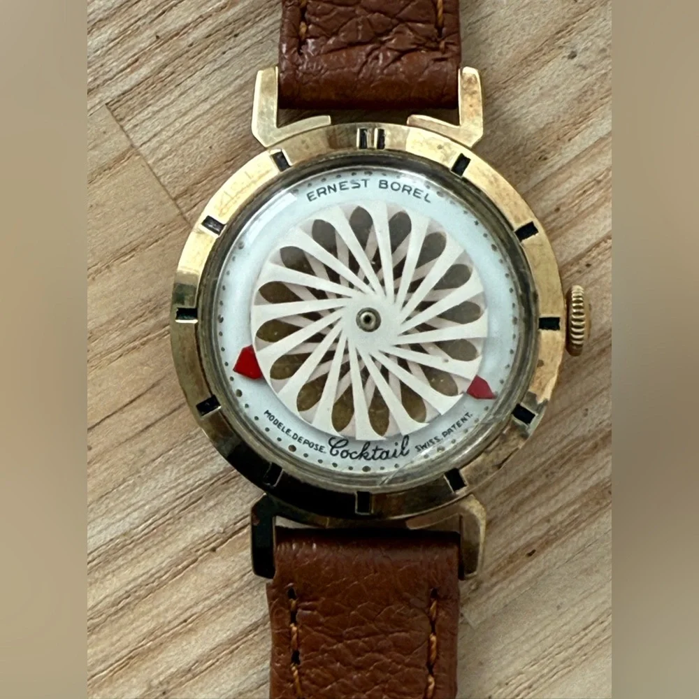 Ernest Borel Kaleidoscope Stunning Mechanical Watch Rare White Dial New Strap